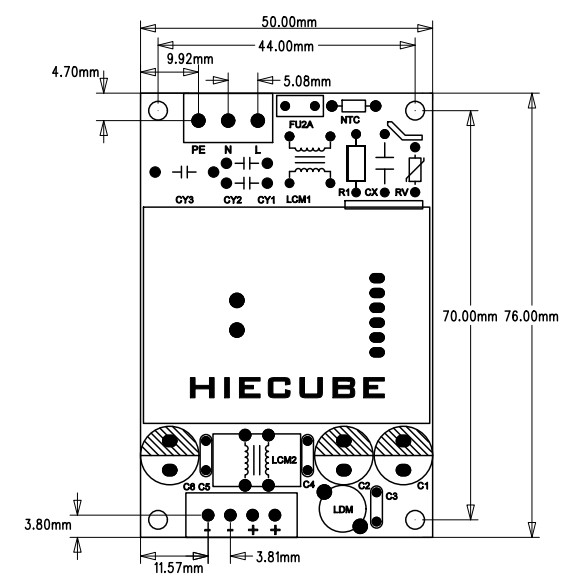 HS09P36SR demo板尺寸